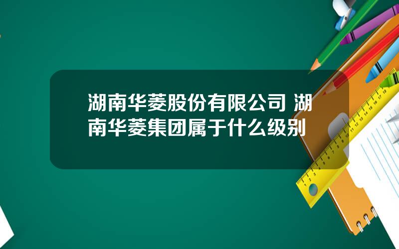湖南华菱股份有限公司 湖南华菱集团属于什么级别